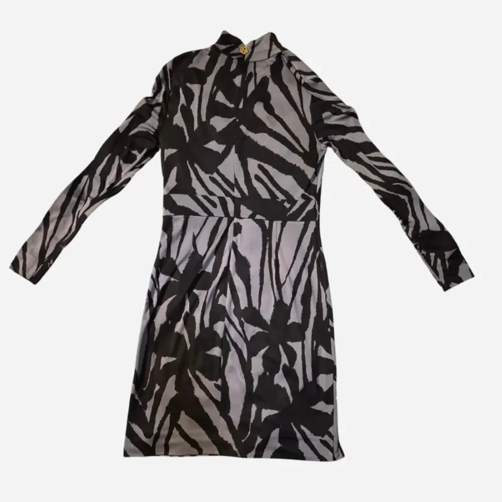 Tory Burch Interlock 100% Silck Mock Neck Dress